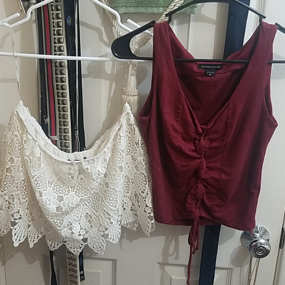 Set: Lace Tube Top & K&K Lace-up Crop Top